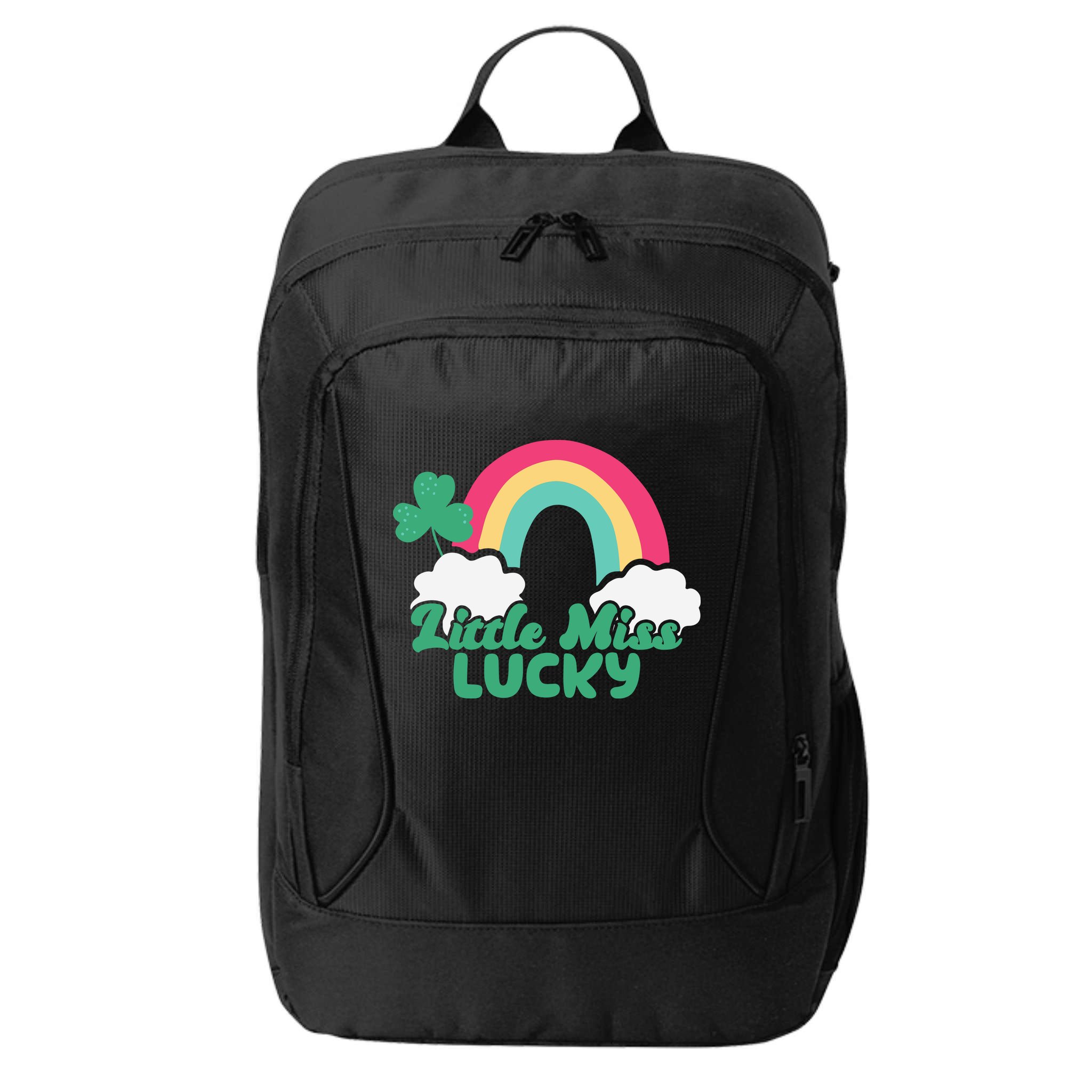 Little Miss Lucky Rainbow St Patrick's Day City Backpack