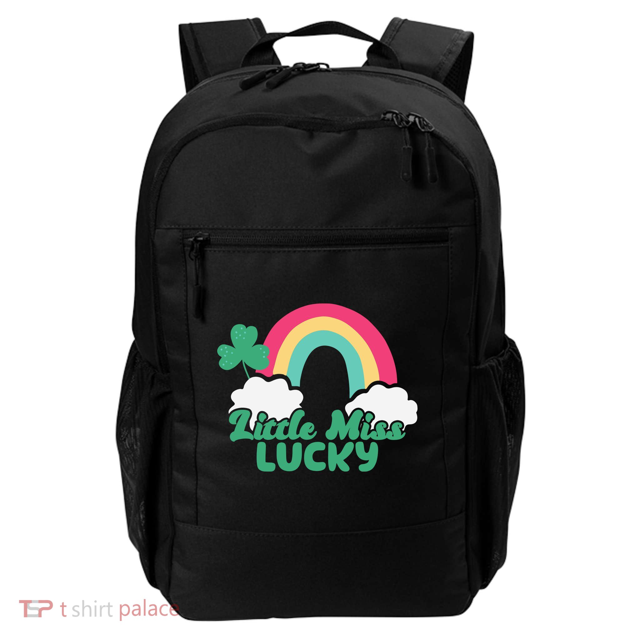 Little Miss Lucky Rainbow St Patrick's Day Daily Commute Backpack