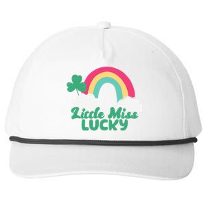 Little Miss Lucky Rainbow St Patrick's Day Snapback Five-Panel Rope Hat