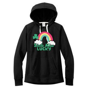 Little Miss Lucky Rainbow St Patrick's Day Women's Fleece Hoodie