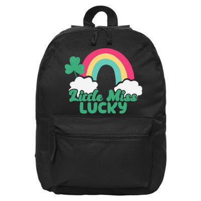 Little Miss Lucky Rainbow St Patrick's Day 16 in Basic Backpack