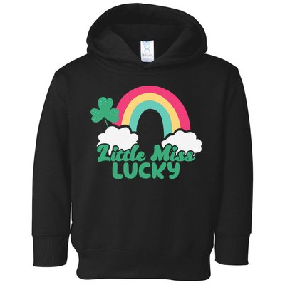 Little Miss Lucky Rainbow St Patrick's Day Toddler Hoodie