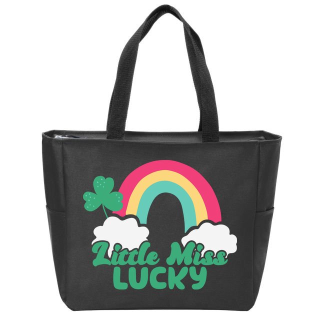 Little Miss Lucky Rainbow St Patrick's Day Zip Tote Bag
