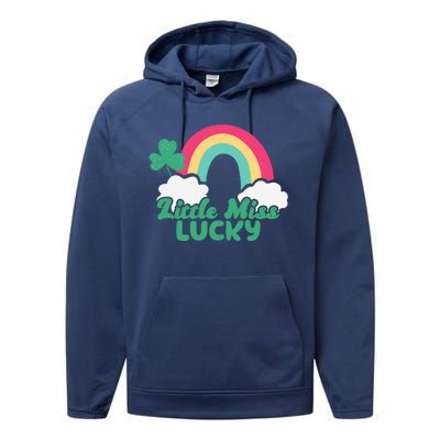 Little Miss Lucky Rainbow St Patrick's Day Performance Fleece Hoodie