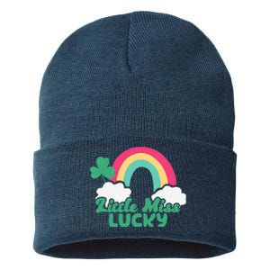 Little Miss Lucky Rainbow St Patrick's Day Sustainable Knit Beanie