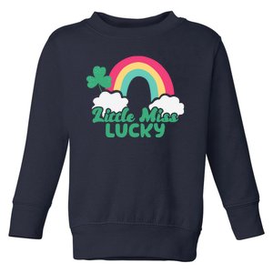 Little Miss Lucky Rainbow St Patrick's Day Toddler Sweatshirt