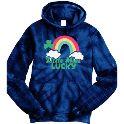 Little Miss Lucky Rainbow St Patrick's Day Tie Dye Hoodie