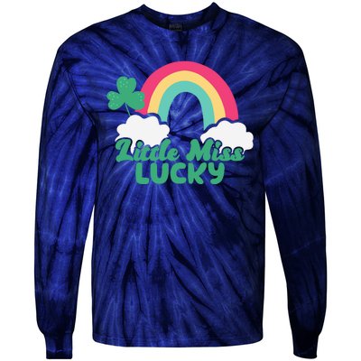 Little Miss Lucky Rainbow St Patrick's Day Tie-Dye Long Sleeve Shirt