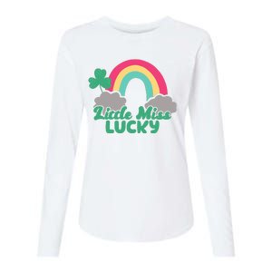 Little Miss Lucky Rainbow St Patrick's Day Womens Cotton Relaxed Long Sleeve T-Shirt