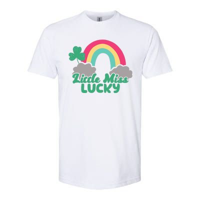 Little Miss Lucky Rainbow St Patrick's Day Softstyle® CVC T-Shirt