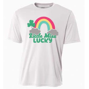 Little Miss Lucky Rainbow St Patrick's Day Cooling Performance Crew T-Shirt