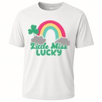 Little Miss Lucky Rainbow St Patrick's Day Cooling Performance Crew T-Shirt