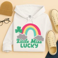 Little Miss Lucky Rainbow St Patrick's Day Hoodie