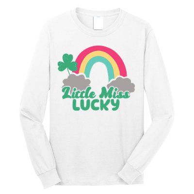 Little Miss Lucky Rainbow St Patrick's Day Long Sleeve Shirt