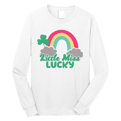 Little Miss Lucky Rainbow St Patrick's Day Long Sleeve Shirt