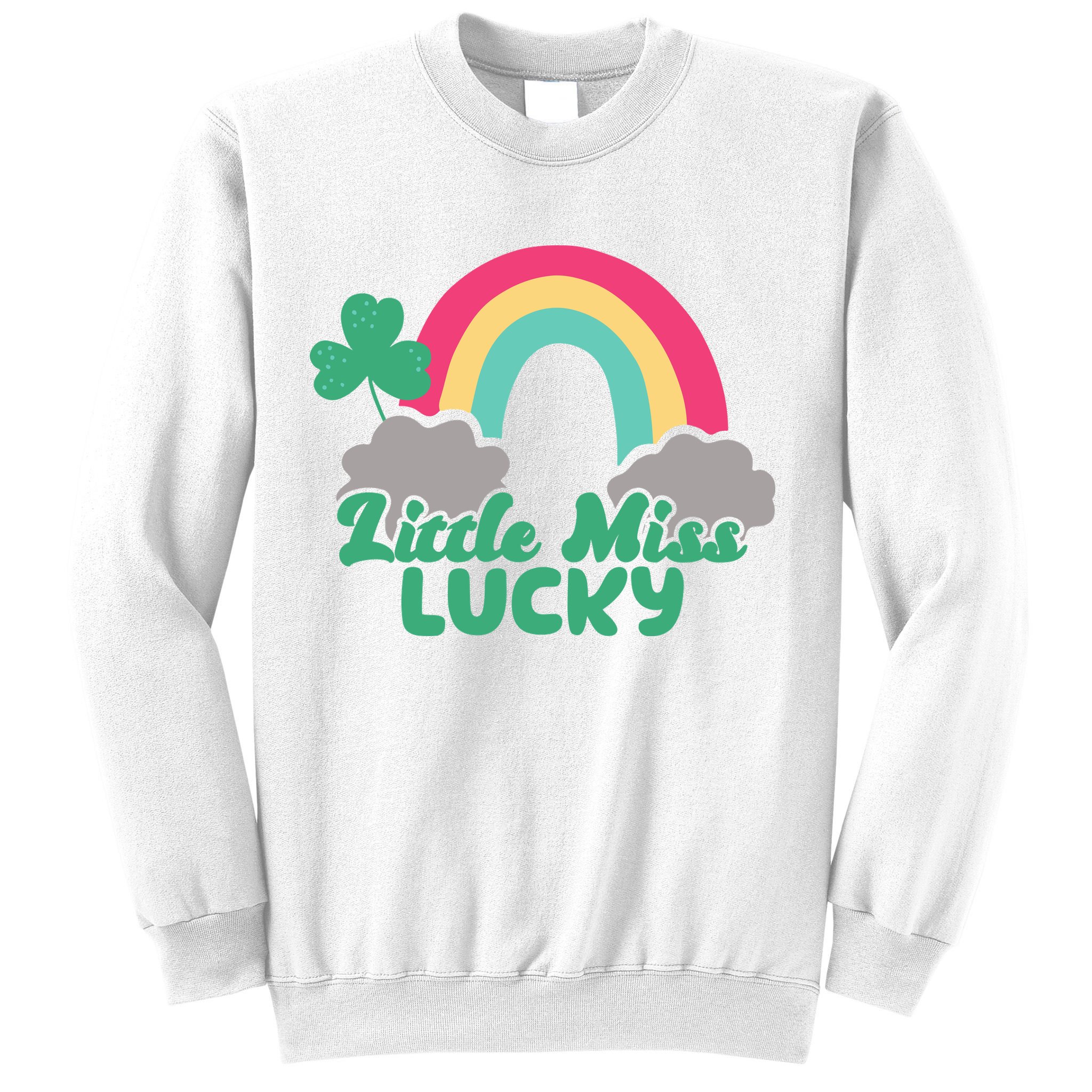 Little Miss Lucky Rainbow St Patrick's Day Sweatshirt