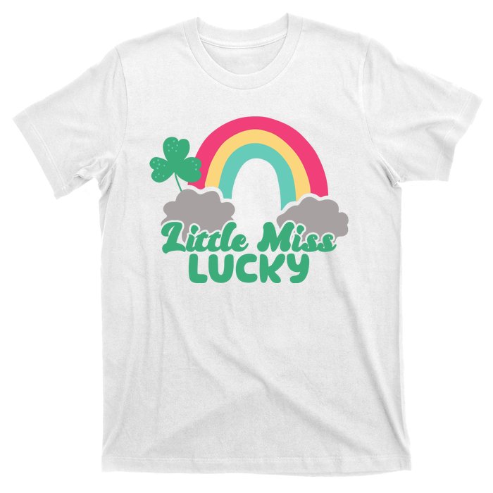 Little Miss Lucky Rainbow St Patrick's Day T-Shirt