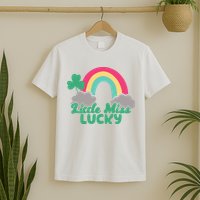 Little Miss Lucky Rainbow St Patrick's Day T-Shirt