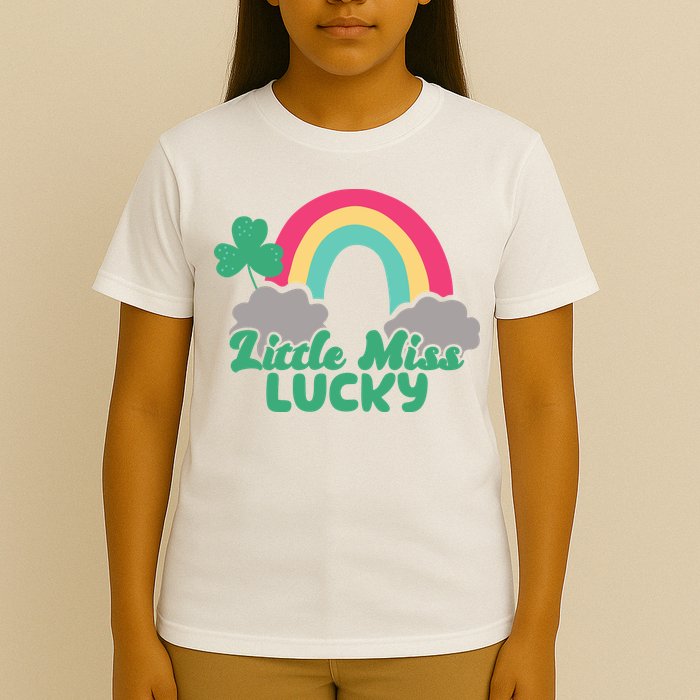 Little Miss Lucky Rainbow St Patrick's Day T-Shirt