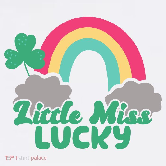 Little Miss Lucky Rainbow St Patrick's Day T-Shirt