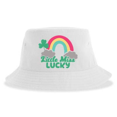 Little Miss Lucky Rainbow St Patrick's Day Sustainable Bucket Hat