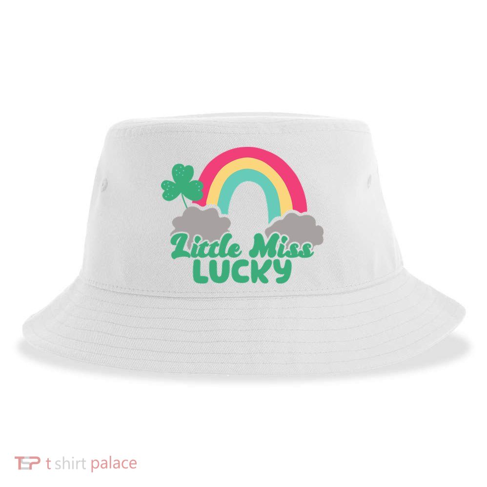 Little Miss Lucky Rainbow St Patrick's Day Sustainable Bucket Hat
