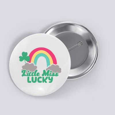 Little Miss Lucky Rainbow St Patrick's Day Button