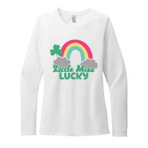 Little Miss Lucky Rainbow St Patrick's Day Womens CVC Long Sleeve Shirt