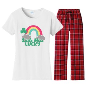 Little Miss Lucky Rainbow St Patrick's Day Women's Flannel Pajama Set