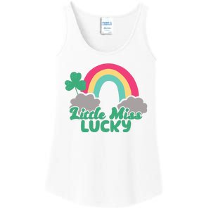 Little Miss Lucky Rainbow St Patrick's Day Ladies Essential Tank