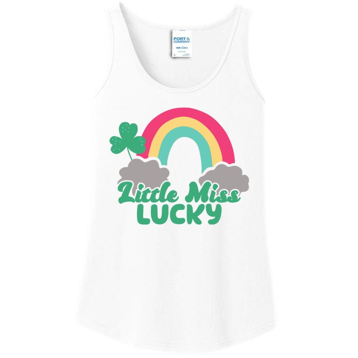 Little Miss Lucky Rainbow St Patrick's Day Ladies Essential Tank