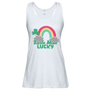 Little Miss Lucky Rainbow St Patrick's Day Ladies Essential Flowy Tank