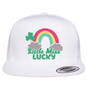 Little Miss Lucky Rainbow St Patrick's Day Flat Bill Trucker Hat