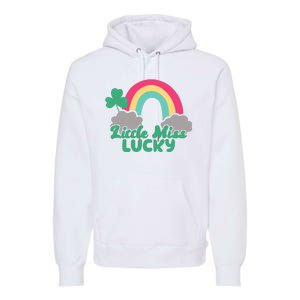 Little Miss Lucky Rainbow St Patrick's Day Premium Hoodie