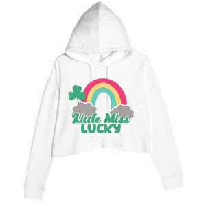 Little Miss Lucky Rainbow St Patrick's Day Crop Fleece Hoodie