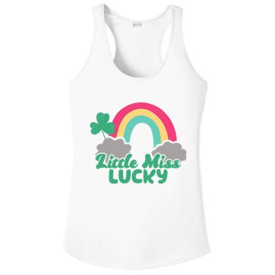Little Miss Lucky Rainbow St Patrick's Day Ladies PosiCharge Competitor Racerback Tank