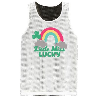 Little Miss Lucky Rainbow St Patrick's Day Mesh Reversible Basketball Jersey Tank