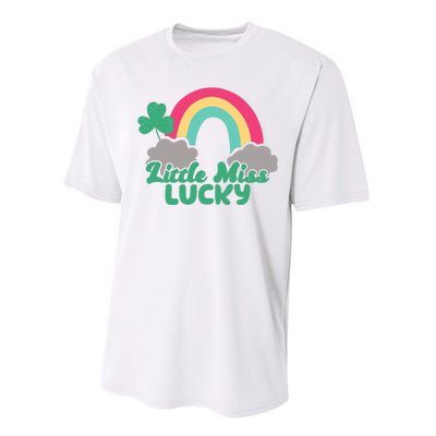 Little Miss Lucky Rainbow St Patrick's Day Performance Sprint T-Shirt