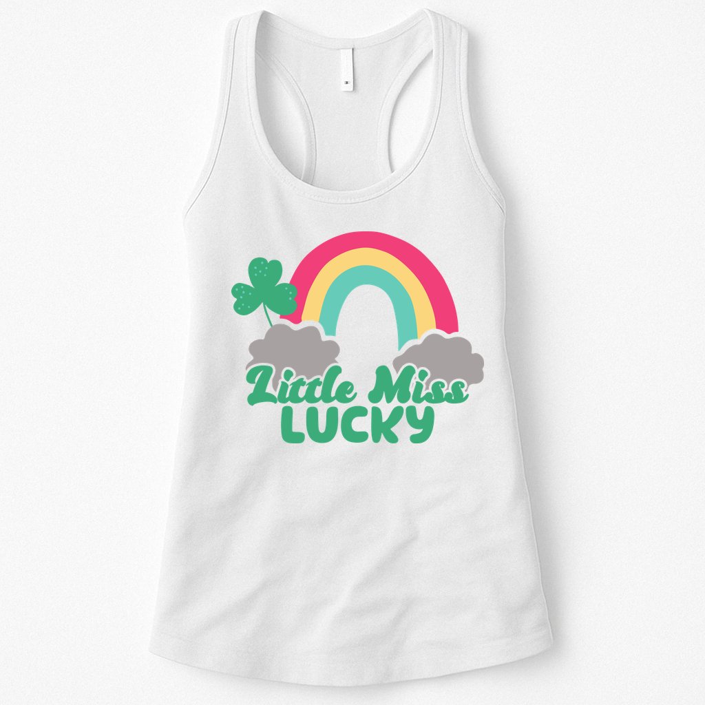 Little Miss Lucky Rainbow St Patrick's Day Womens Tank Top