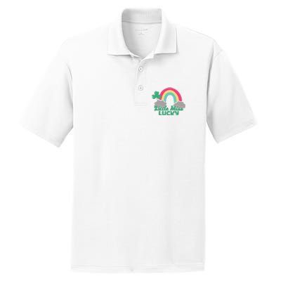 Little Miss Lucky Rainbow St Patrick's Day PosiCharge RacerMesh Polo