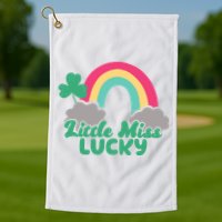 Little Miss Lucky Rainbow St Patrick's Day Golf Towel