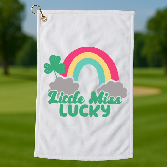 Little Miss Lucky Rainbow St Patrick's Day Golf Towel