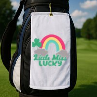 Little Miss Lucky Rainbow St Patrick's Day Golf Towel