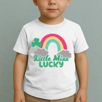 Little Miss Lucky Rainbow St Patrick's Day Toddler T-Shirt