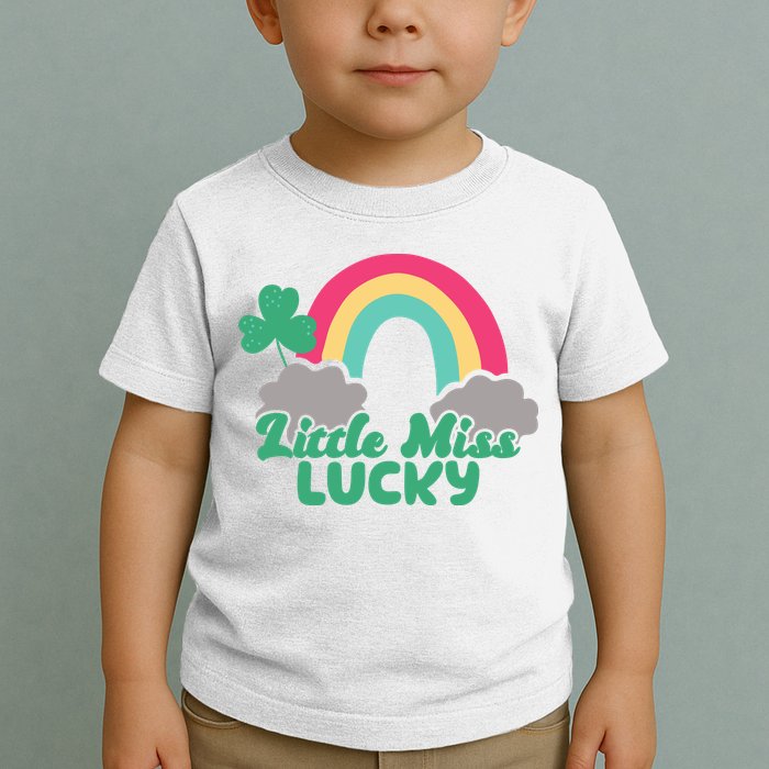 Little Miss Lucky Rainbow St Patrick's Day Toddler T-Shirt