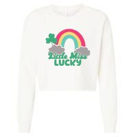 Little Miss Lucky Rainbow St Patrick's Day Cropped Pullover Crew