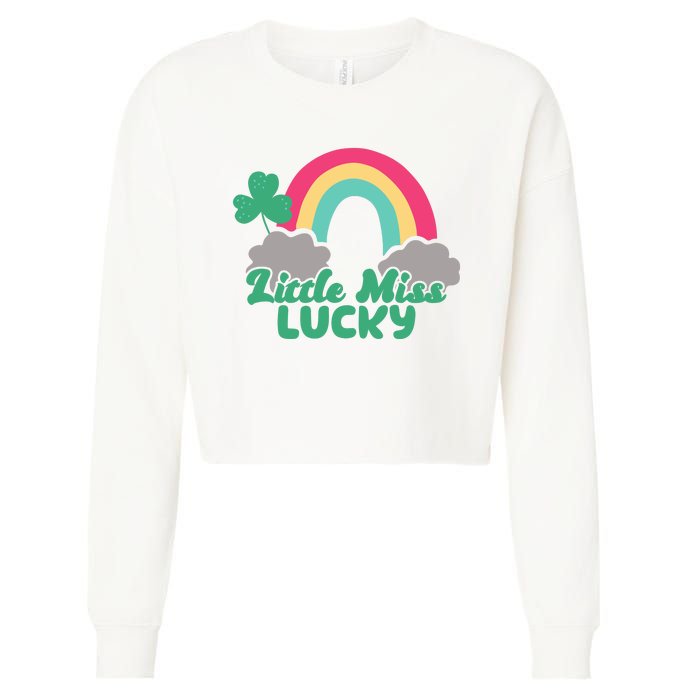 Little Miss Lucky Rainbow St Patrick's Day Cropped Pullover Crew