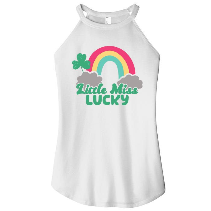 Little Miss Lucky Rainbow St Patrick's Day Women's Perfect Tri Rocker Tank