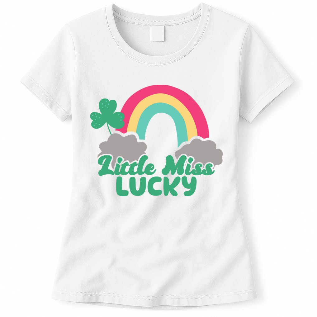 Little Miss Lucky Rainbow St Patrick's Day Womens T-Shirt