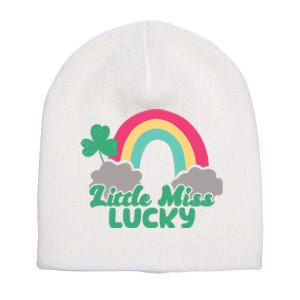 Little Miss Lucky Rainbow St Patrick's Day Short Acrylic Beanie